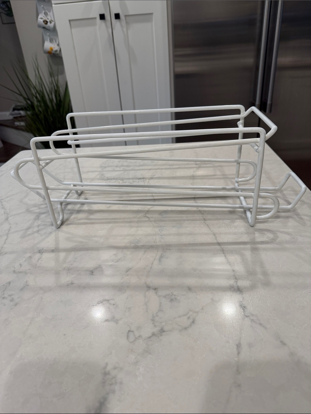 White Wire Soda/Can Dispenser Organizer Rack - Picture 2 of 6